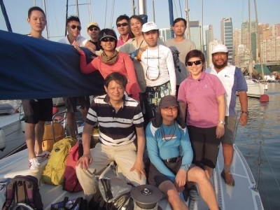 Group photo on sailing boat